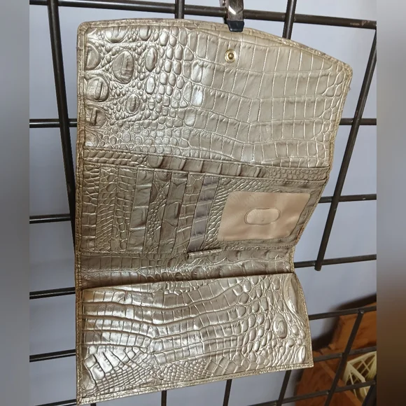Brahmin 3pcSet Melbourne Asher Tote Bag Wallet&Case Crocodile Embossed Champagne - Picture 12 of 16